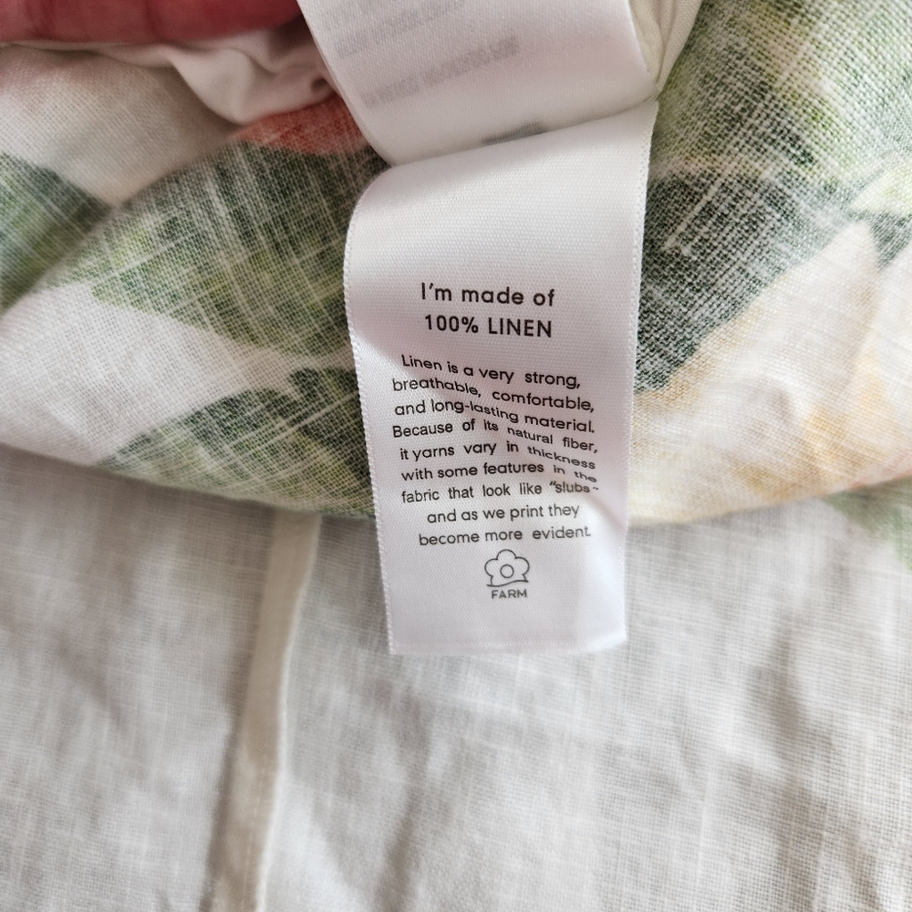 Farm Rio Linen Picnic Flowers Maxi Dress Size XXS NWT Off White $298 - Picture 11 of 14